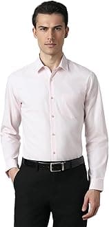 Peter EnglandMen's Everyday Solid Slim Fit Full Sleeve Formal Shirt | Cotton-Rich