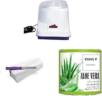 Women Wax Heater Machine Waxing Kit Combo Machine Aloe Vera Wax (550 Gm), Strips (70pcs), Spatula(Kinfe), | Wax Combo Hair Removal,Pack Of 5