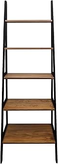 Casual Home 100% Solid Wood 5-Shelf Ladder Bookcase, Standard, 72" H, Two-Tone
