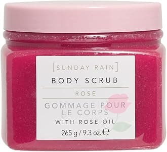 Polishing Body Scrub for Dry Skin, Infused with Soothing Rose Oil, Fresh Rose Petal Scent, Vegan and Cruelty-Free, 265g