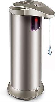 Automatic Sensor Hand Soap Dispenser, Stainless Steel, Silver, Kitchen Bathroom Countertop