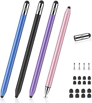 MEKOStylus Pens for Touch Screens, 3 in 1 High Sensitivity & Precision Capacitive Stylus for Apple iPad iPhone Tablets Samsung Galaxy All Universal Touchscreen Devices (4 Pack)