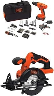 BLACK+DECKERBDCCS20B 20-volt Max Circular Saw Bare Tool, 5-1/2-Inch with BLACK+DECKER BDC120VA100 Cordless Project Kit with 100 Accessories