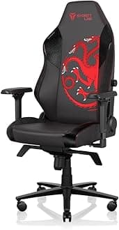 Secretlab Titan Evo House Targaryen Gaming Chair - Reclining, Ergonomic, Comfortable Computer Chair with 4D Armrests, Headrest & Lumbar Support - Regular - Black/Red - Leatherette