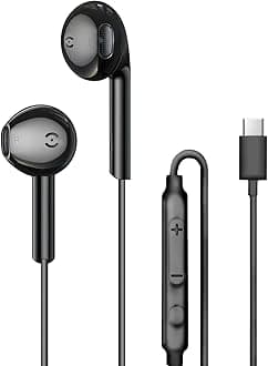 MAS CARNEY USB C Headphones Wired TH9, In-Ear Earphones Type C, USBC Earbuds with mic Compatible with iPhone 16/15 Pro Max Samsung Galaxy A06/A16/S25/S24/S23/Ultra Xiaomi Redmi OnePlus HONOR