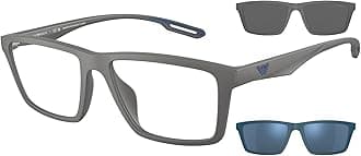 Emporio Armani Men's Ea4189u Universal Fit Prescription Eyewear Frames with Two Interchangeable Sun Clip-ons Rectangular