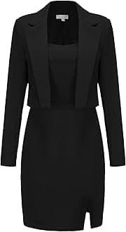 ExluraWomen's Professional Business Lightweight Blazer Dress Suit Sets 2 Piece Work Office Fashion Outfits