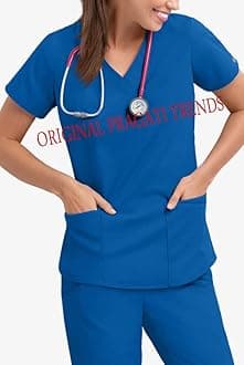 PRAGATI TRENDS Women Scrub Suit - Ideal for Doctors, Nurses, Dentists and Healthcare Professionals (XS, ROYAL BLUE)