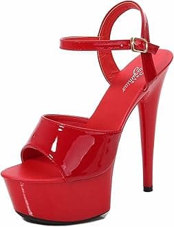15CM/5.9IN Unisex Men's Women's Stilettos Ankle Strap High Heels Sandals Platform Party Shoes Open Toe Stiletto Pumps