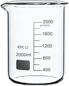 Boro 3.3 Glass Graduated Measuring Beaker for Lab or Kitchen (2000ml)