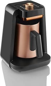 Rich Spin Pro Turkish Coffee and Hot Beverage Maker, Velvetiser, Milk Frother, 5 Cups, Stainless Steel Cooking Pot (Copper)