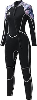 Womens Full Body Wetsuit 3mm - Neoprene Diving Suits Front Zip Dive Skin for Diving Snorkeling Surfing Swimming