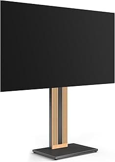 FITUEYESZen Series Designer TV Stand for 32 40 43 50 55 60 65 Inch TV Stand Rotatable Height Adjustable Beech Wood