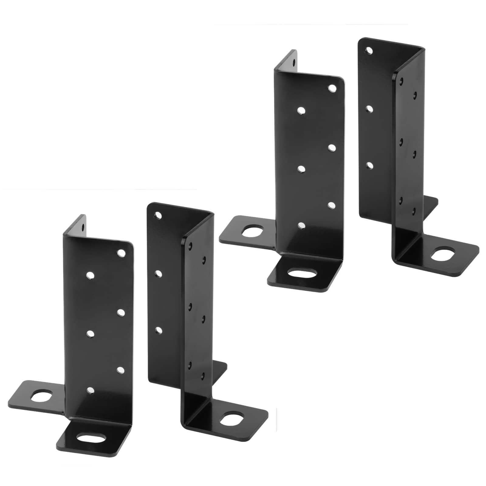 4 PCS Adjustable Post Anchor Base Bracket for 2x2,2x4,4x4 Post, Split Retrofit Pergola Post Base Heavy Duty Deck Supports Fence Railing Bracket, Thickness 2.6mm(12 Gauge)