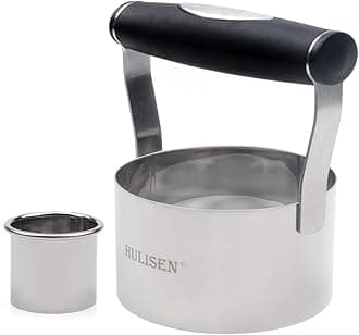 HULISEN Donut Cutter, Round Cookies Cutter with Soft Rubber Handle, Bonus Small Biscuit Cutter, Professional Baking Dough Tools