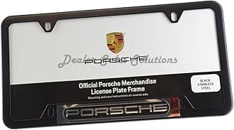 Porsche Genuine Oem Stainless Steel Nameplate License Frame - Matte Black Finish