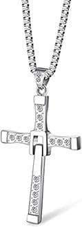 PPX Silver Dominic Toretto's Cross Necklace Pendant Cross Necklace Men’s Jewelry With Box