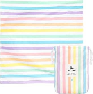 Dock & Bay Quick Drying Towel - for Sports & Gym - Compact, Lightweight - 100% Recycled - Includes Bag - Summer - Unicorn Waves, Double Extra Large (180x200cm, 70x78)