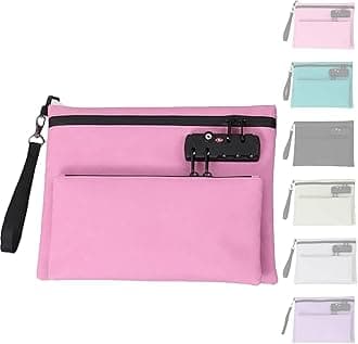 2025 New Travel Lock Bag, Cash Pouch, Travel Luggage Lock, Double Layer Anti-Theft Handbag With 3-Digit Code, TravelLock Bags for Personal Items Backpacks, Gym Bags More (Pink)