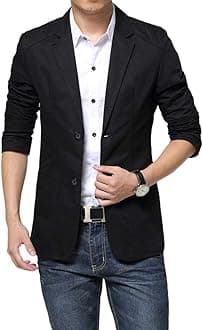 Cloudstyle Mens Casual 2 Buttons Slim Fit Jacket Lightweight Formal Business Blazer Sport Coat