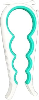 Otstar Jar Opener Bottle Opener and Can Opener for Weak hands, Seniors with Arthritis and Anyone with Low Strength, Mutil Jar Opener Get Lids Off Easily (White and Cyan)