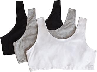 Girls' 3 Pack Cotton Built -Up Stretch Sports Bra in Everyday Colors