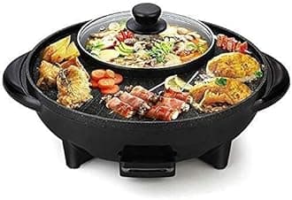 Jolfay 2 in 1 BBQ Hot Pot Korean BBQ Grill with Electric Pan and Hotpot Skillet Nonstick Smokeless Indoor Grill