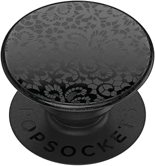 PopSockets Japan - PopSockets Japan PopGrip Black Gross Black Elegant Lace Gloss Pop Grip Smartphone Grip & Stand