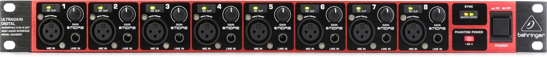 Behringer ADA8200 Microphone Preamplifiers, Black