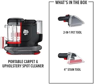 Dirt Devil Portable Spot Cleaner, for Carpet & Upholstery, Stain Remover, FD13000, Black, Compact