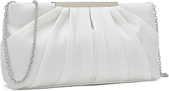 Clutch Evening Bag Elegant Pleated Satin Formal Handbag Simple Classy Purse for Women