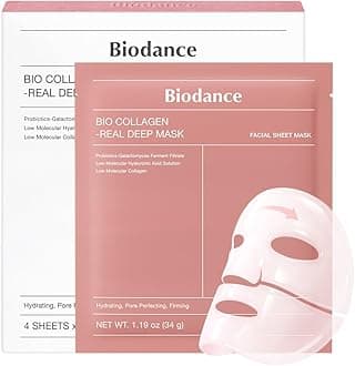 【BIODANCE Official】BIO Collagen Real Deep Mask (4 pieces) | Face Pack | Hydrogel Mask | Highly Moisturizing | Firmness and Luster Pore Care | Non-sticky | For Dry and Sensitive Skin | Korean Cosmetics