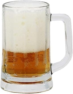 Yera Glass Beer Mug (capacity-360 ml Each), Set of 2, Transparent, Glasses Suitable for Beer, Water, Juice, etc, Perfect for Home, Restaurants and Parties