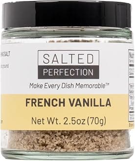- French Vanilla Flavored Gourmet Finishing Salt - Fine Salt Flakes – Natural Flavored Sea Salt - 2.5 Ounces