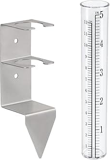 5" Capacity Rain Gauge Outdoors Best Rated,Rain Gauge Small Freeze Proof Plastic Rain Gauge for Yard Garden