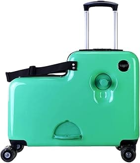 Lil Flyer by Younglingz 20" kid ride on suitcase child stroller spinner luggage (Green)