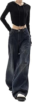 Yelloop Y2k Baggy Jeans for Women - Wide Leg Pants in Fall Fashion 2023