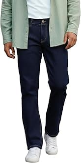 Men's Stretch Fit Mid Rise Washed Bootcut Jeans Stretchable