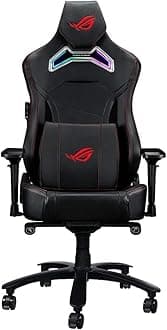 ASUS ROG Chariot RGB Gaming Chair Memory Foam Lumbar Support 4D Adjustable Arm and Backrest Breathable Faux Leather PU Wheels Material Durable