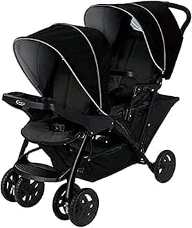 Stadium Duo Tandem Double Pushchair - Suitable from birth to approx. 3 years (15kgs). Car Seat Compatible with SnugEssentials iSize infant car seat, Black/Grey fashion
