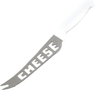 Chef Craft Classic Stainless Steel Blade Cheese Knife with Plastic Handle, 9.5 inch, White