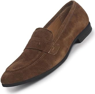 FAUSTO Men Suede Pull-On Loafers