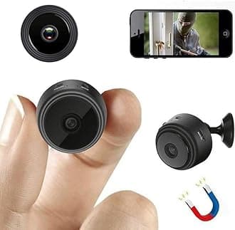 Mr Fix? Mini Wireless WiFi Security Camera | HD 1080p Indoor Video Recorder with Low Light Vision | Portable & Magnetic | Home, Office, and Baby Monitor, with 8GB SD Card