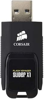 Corsair (CMFSL3X1-64GB) Flash Voyager Slider X1 64GB USB 3.0 Capless Sliding Flash Drive,Black