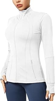 QUEENIEKE Women Athletic Jackets Cottony-Soft Full Zip Slim Fit Workout Running Jacket with Pockets 210503