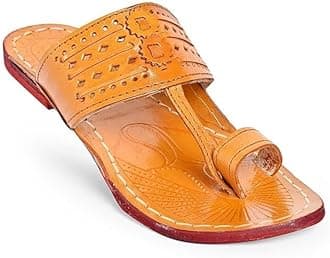 COUNTLESS STEPS Kolhapuri chappal for men| kolhapuri slippers for men| kolapuri chapal men| leather slippers for men| leather chappal for men-G-PARENT A13