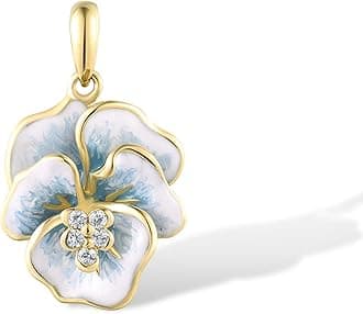 SantuzzaSantuzza 10K Solid Gold Enamel Flower Pendant Without Chain for Women