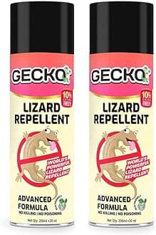 Gecko India's First Aerosol Based Lizard Spray Herbal Lizard Repellent Spray | Plant Based Ingredients | Eco-Friendly Food Grade & Biodegradable | Irritant-Chemical Free | 220ml Each | Pack of 2