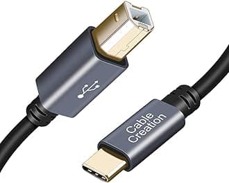 USB B to C Printer Cable 6.6FT, Scanner MIDI Cable Compatible With Yamaha Digital Piano, DJ Controller, HP, Air