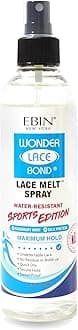 Wonder Lace Bond Melt Spray 8 Fl Oz Sports Edition – Melting Spray for Lace Wigs with Strong Hold – Rosemary Mint for Scalp Comfort – Water-Resistant for Active Wear